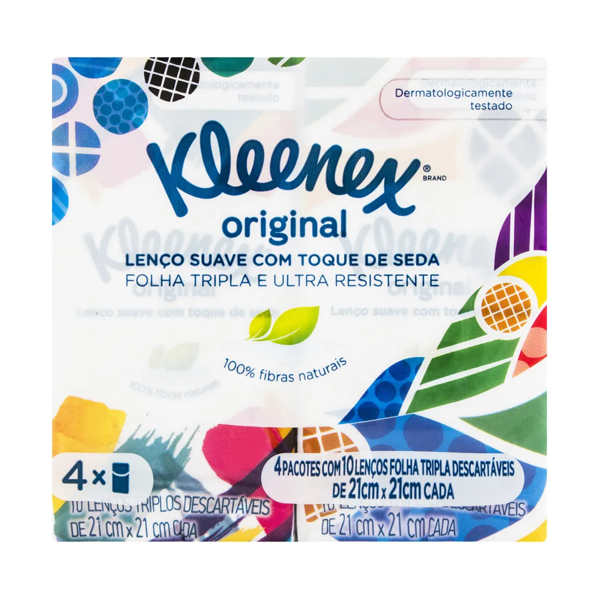 Lenço de Papel de Bolso Kleenex Dia a Dia - 4 Unidades com 10 Lenços cada