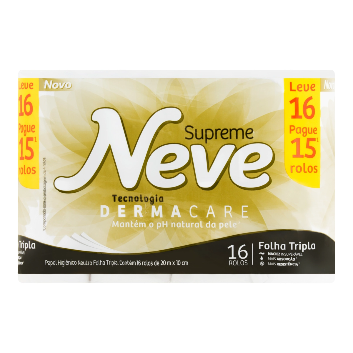 Papel Higiênico NEVE Supreme Folha Tripla 16 Rolos