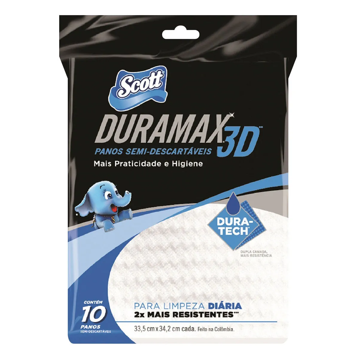 Pano Multiuso Scott Duramax 33,5cm X 34,2cm Leve 10 Pague 8 Unidades