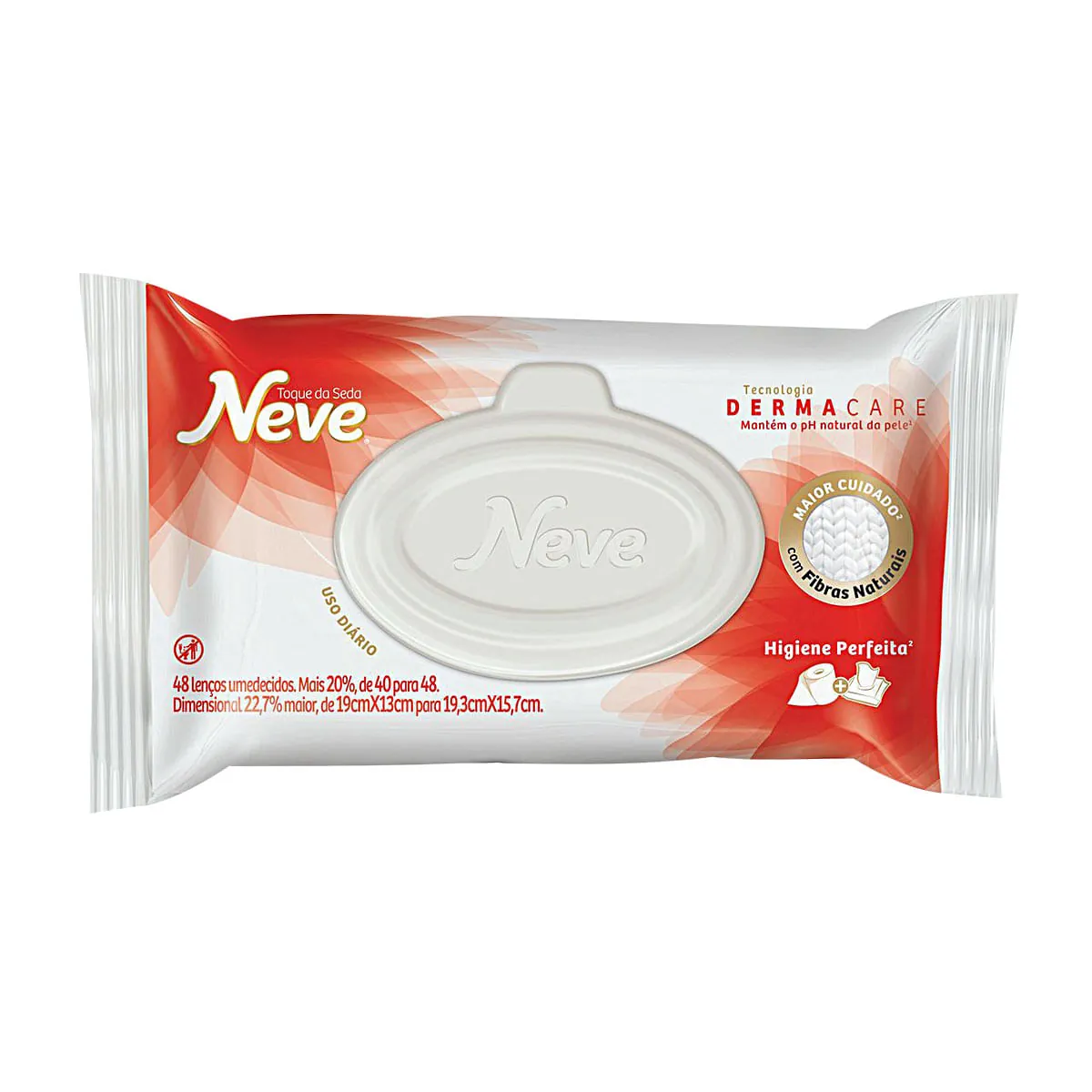 Lenço Umedecido Aloe Vera E ácido Lático Neve Toque Da Seda Pacote 40 Unidades