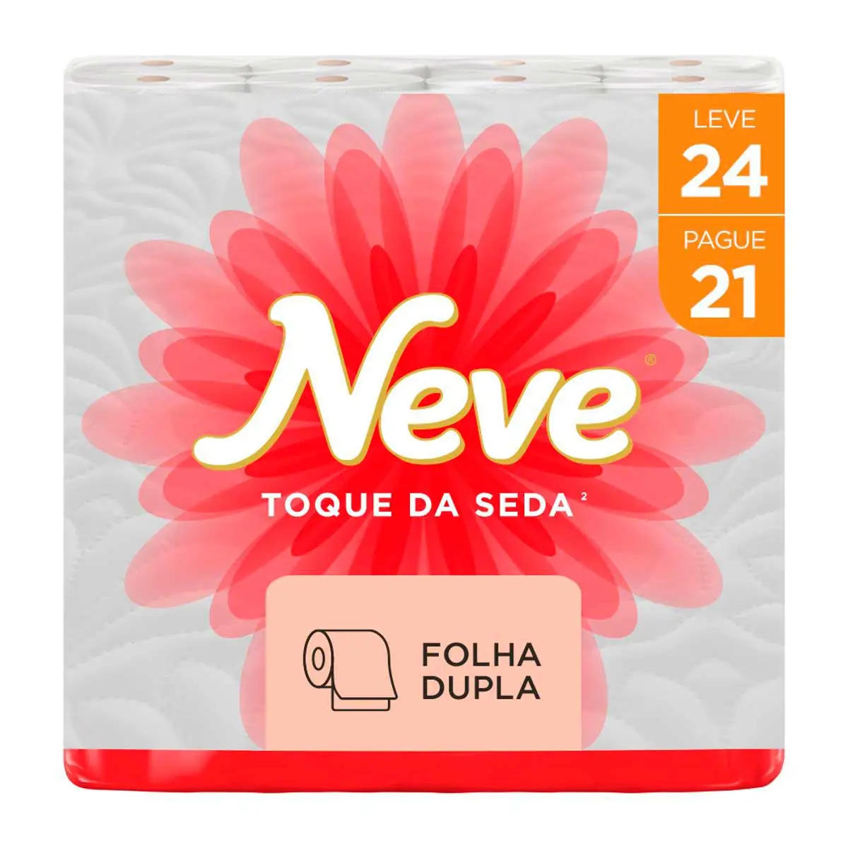 Papel Higiênico Neve Toque de Seda Leve 24 Pague 21 - 24 Rolos