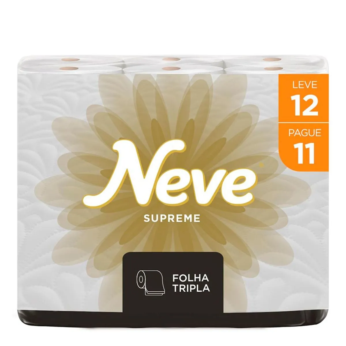 Papel Higiênico Folha Tripla Neutro Neve Supreme 20 Metros Leve 12 Pague 11 Unidades