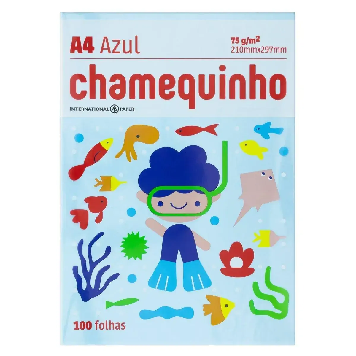 Papel Sulfite Azul Chamequinho A4 100 Folhas