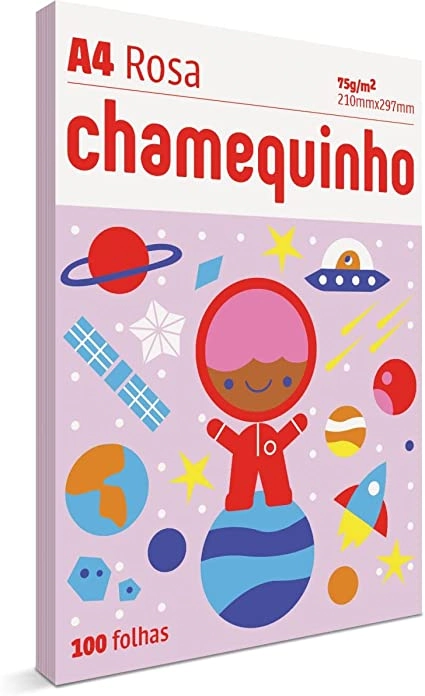 Papel Sulfite Rosa Chamequinho A4 100 Folhas