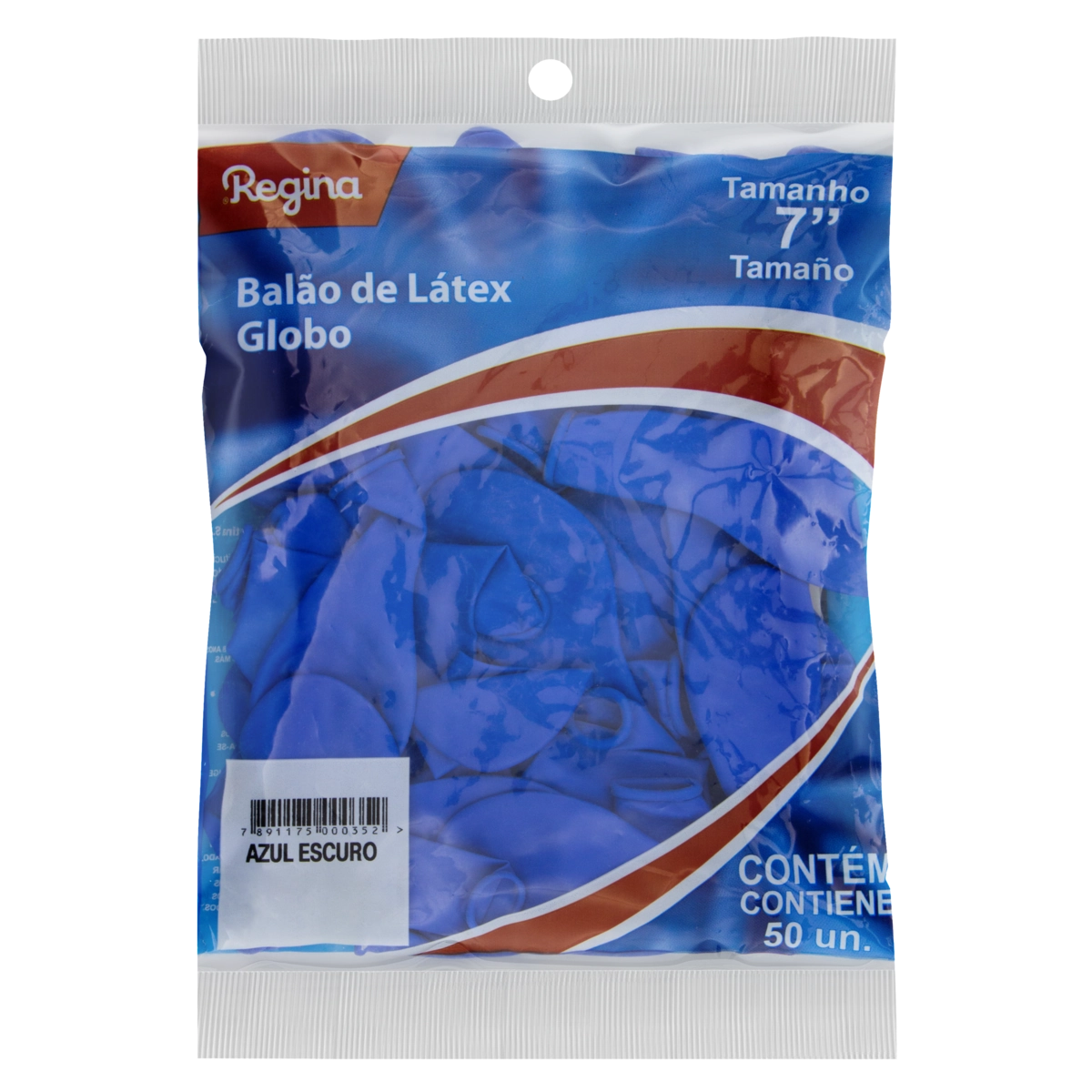 Balão Globo Azul Escuro Látex Regina 7 Pacote 50 Unidades
