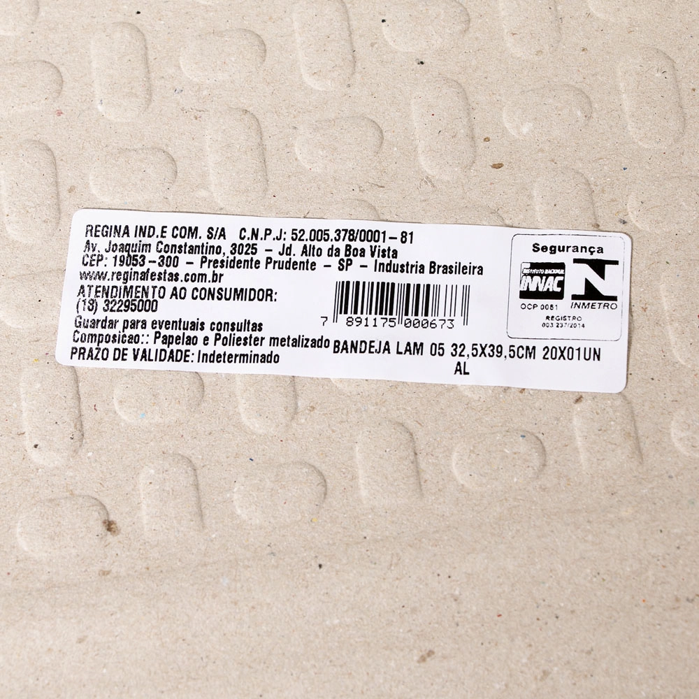 Ft Bandeja Regina Lam Desc N 5 33cm
