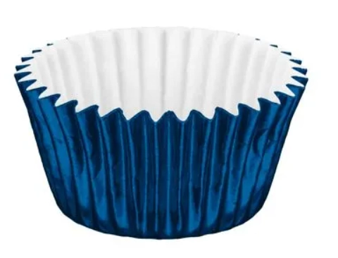 Forminha Para Doces Pirotines Laminada Azul N 05 Regina 50 Unidades