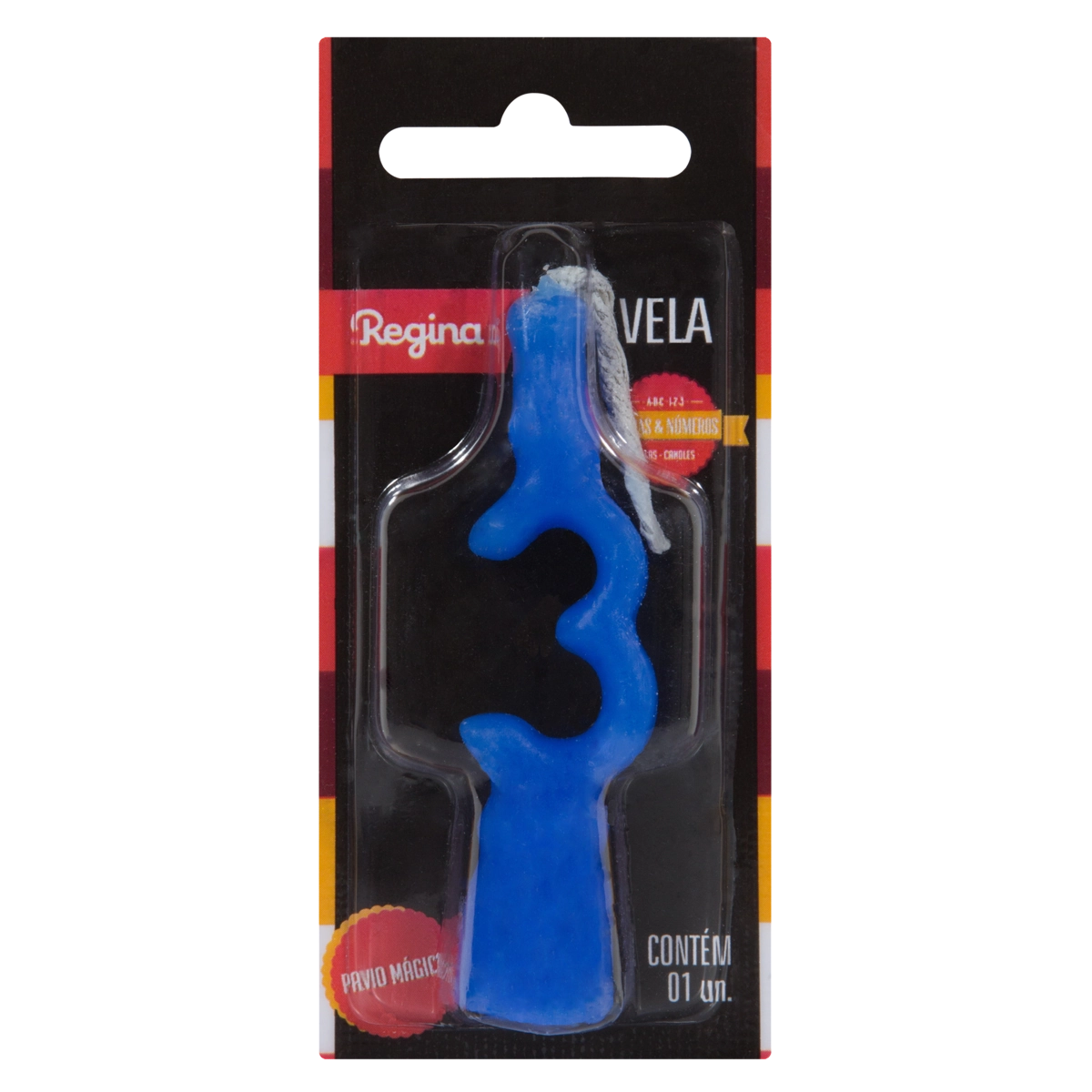 Vela De Aniversário Azul N 3 Regina Cartela