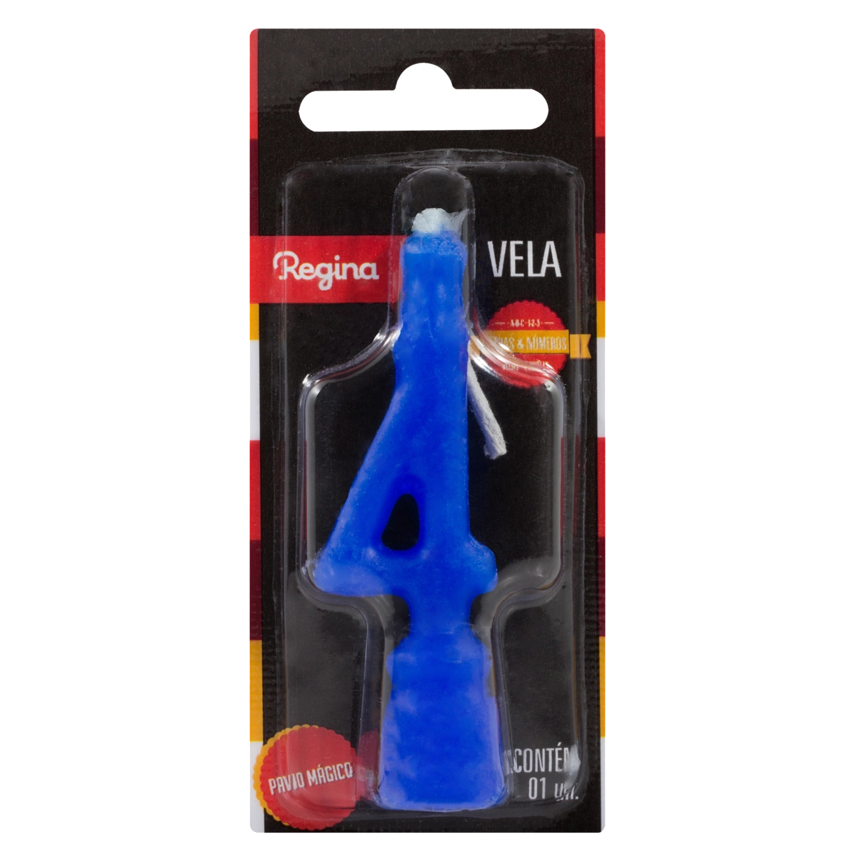 Vela de Aniversário Azul Nº 4 REGINA Unidade