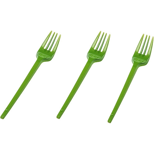 Garfo De Plástico Verde Com 10 Unidades Regina Festas