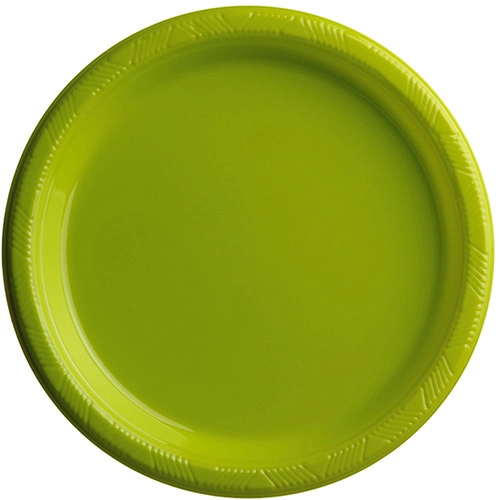 Prato De Plástico 18cm Verde Limão Com 10 Unidades Regina Festas