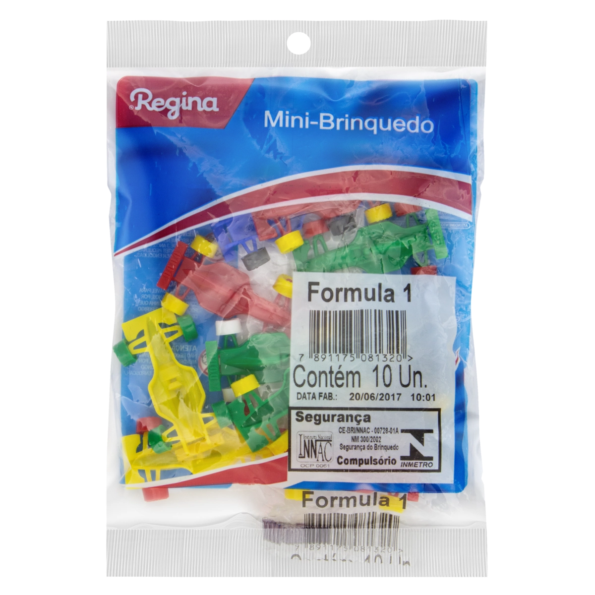 Mini Brinquedo Fórmula 1 Regina Pacote 10 Unidades