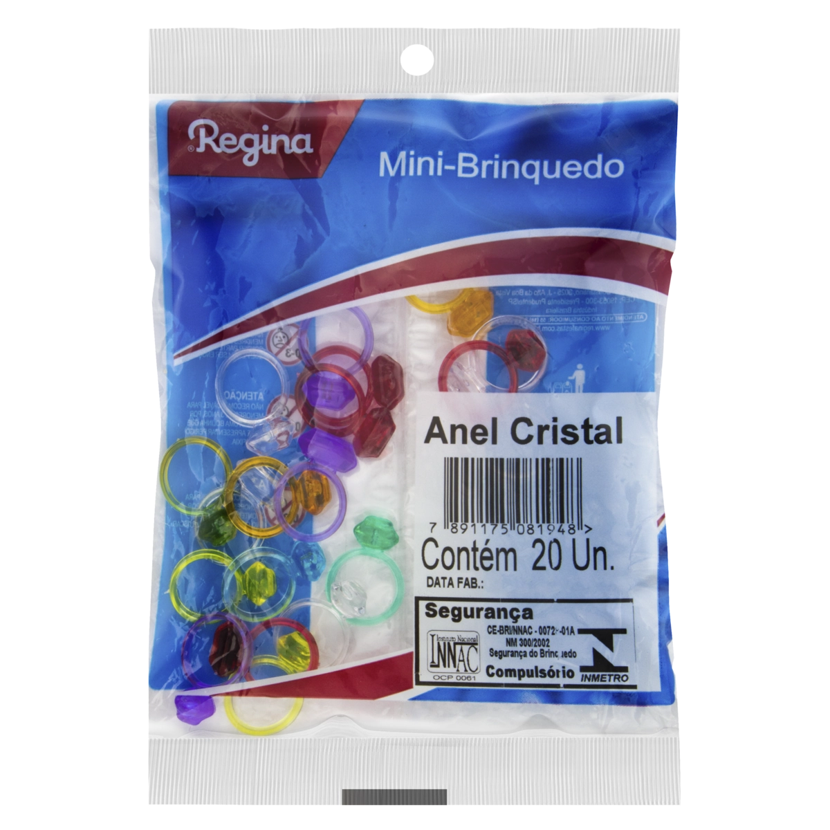 Mini Brinquedo Anel Cristal Regina Pacote 20 Unidades