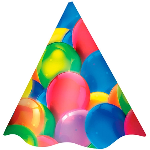 Chapéu De Aniversário Foto Balões Novo Com 8 Unidades Regina Festas
