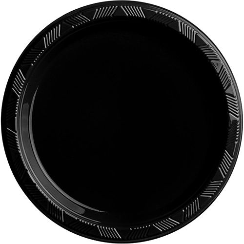Prato De Plástico 18cm Preto Com 10 Unidades Regina Festas