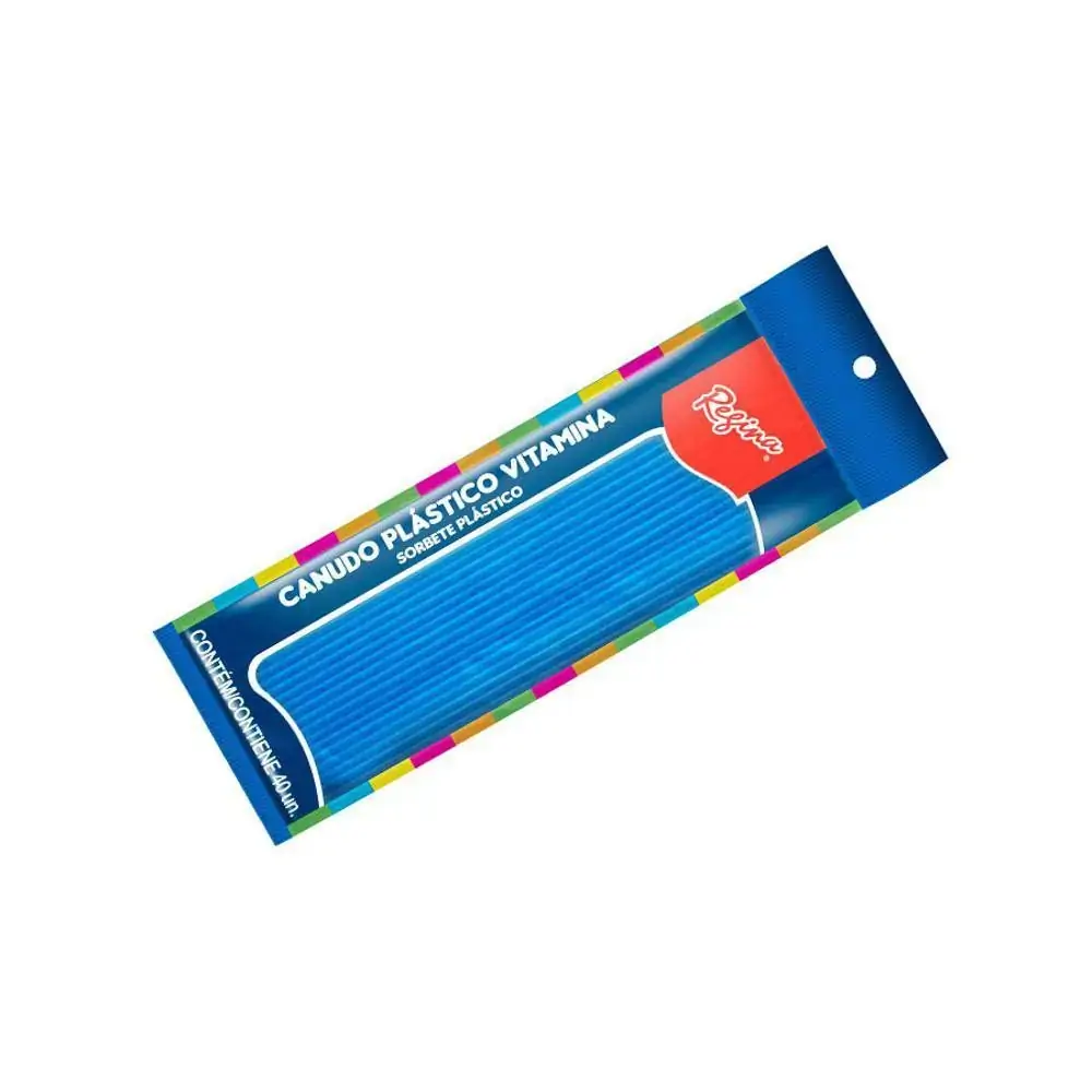 Canudo Plastico Vitamina Azul Regina