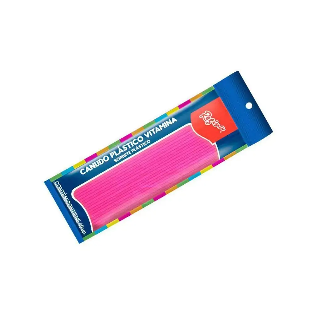 Canudo Plastico Vitamina Pink Regina