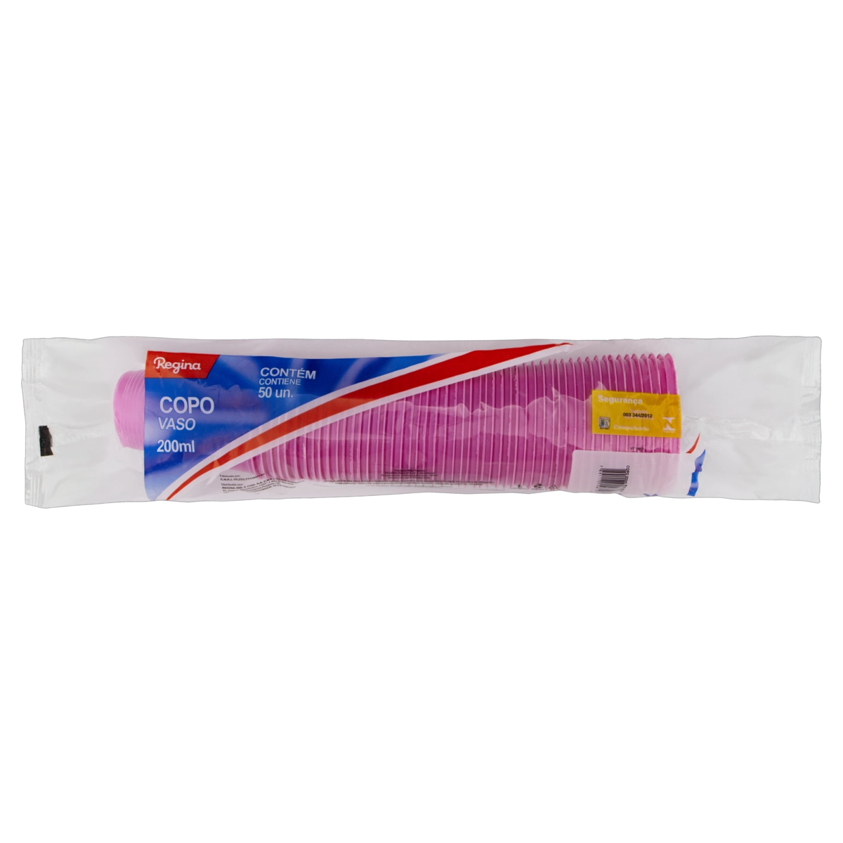 Copo Plástico Descartável Rosa 200ml Regina Pacote 50 Unidades