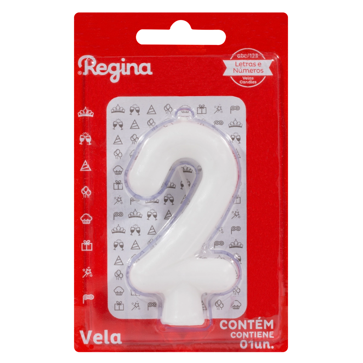 Vela De Aniversário Branca N 2 Regina Solid Colors Cartela