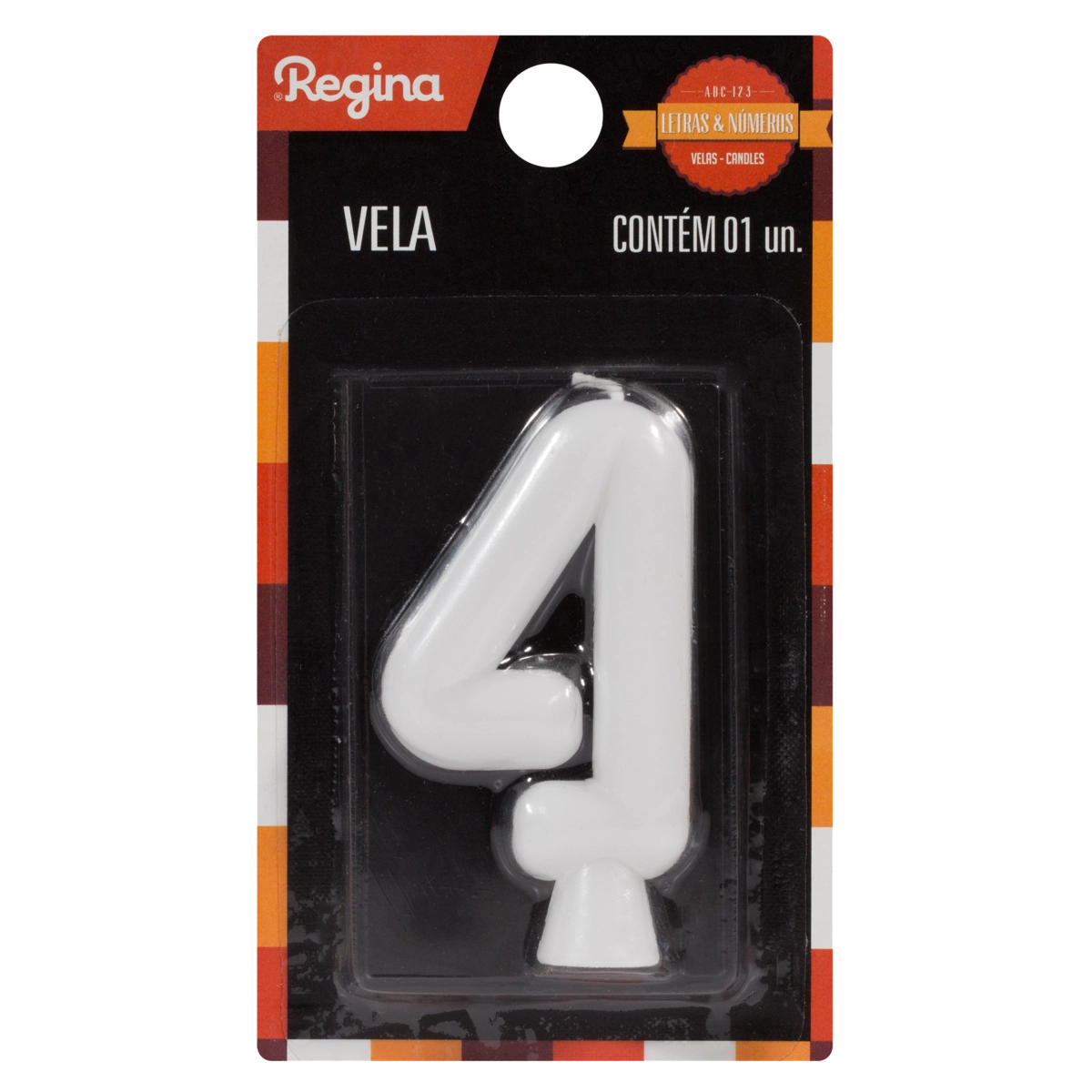 Vela De Aniversário Branca N 4 Regina Solid Colors Cartela