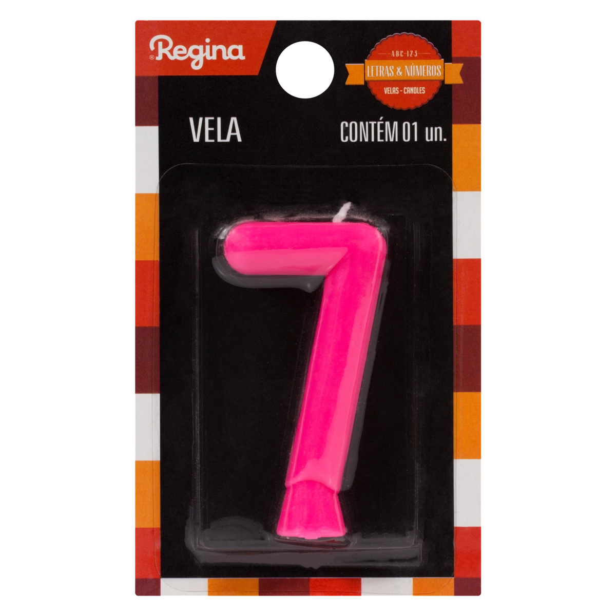 Vela De Aniversário Fúcsia N 7 Regina Solid Colors Cartela