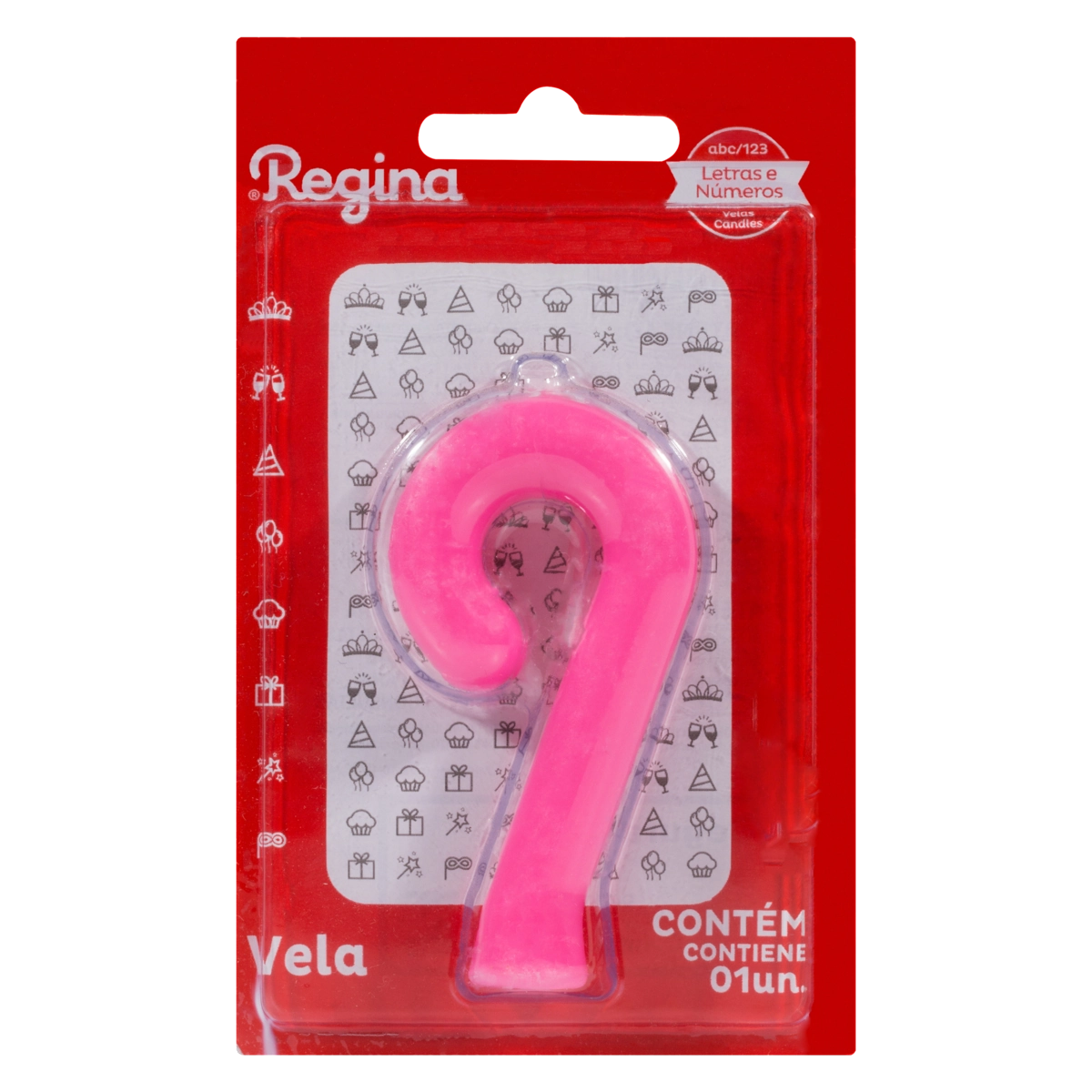 Vela De Aniversário Fúcsia N 9 Regina Solid Colors Cartela