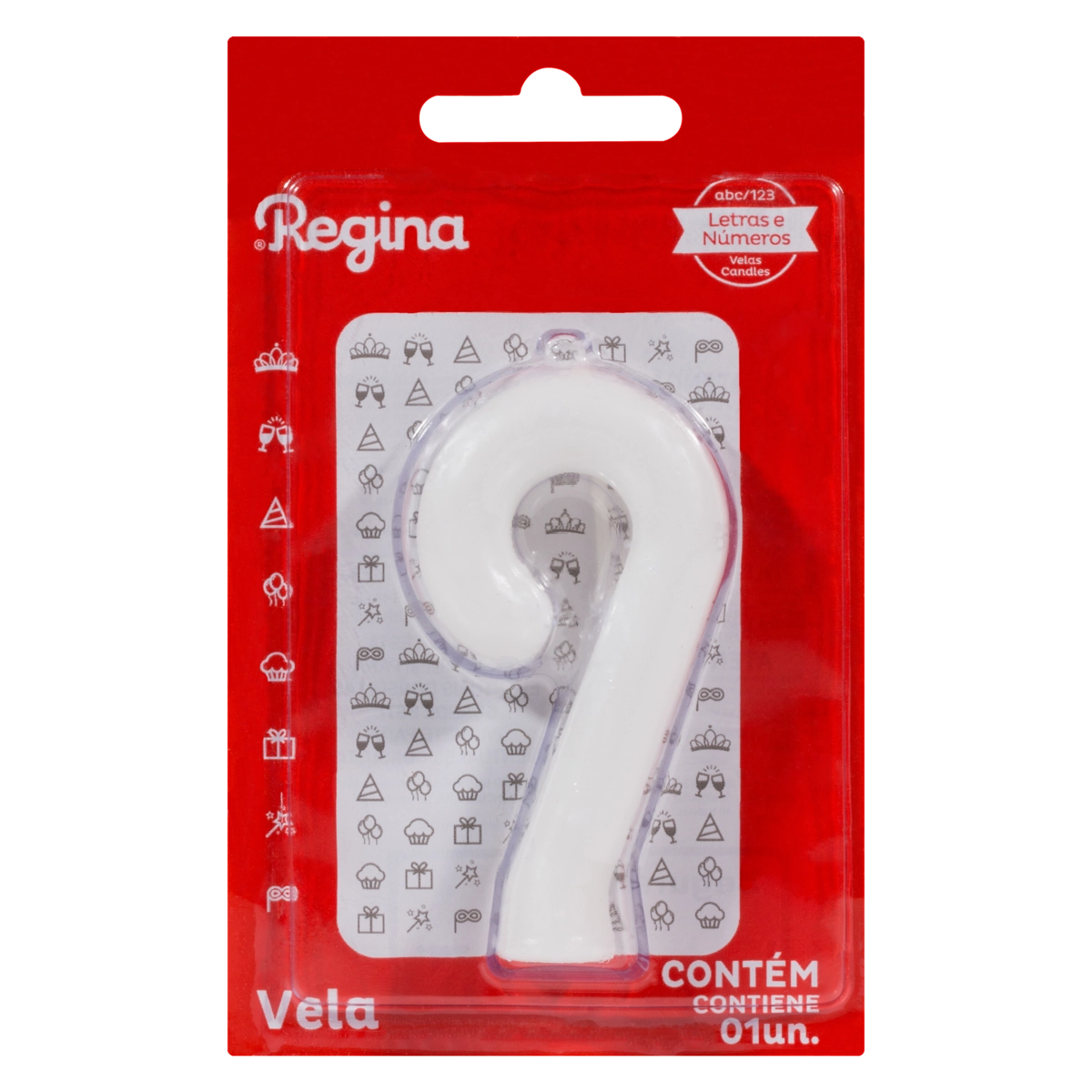 Vela De Aniversário Branca N 9 Regina Solid Colors Cartela