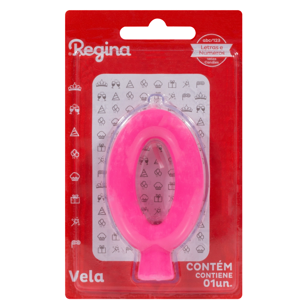 Vela De Aniversário Fúcsia N 0 Regina Solid Colors Cartela