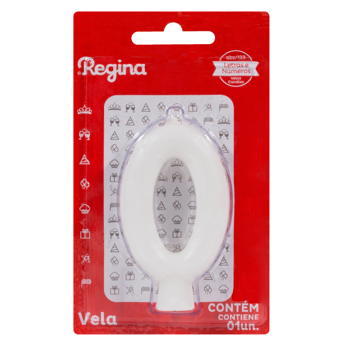 Vela De Aniversário Branca N 0 Regina Solid Colors Cartela