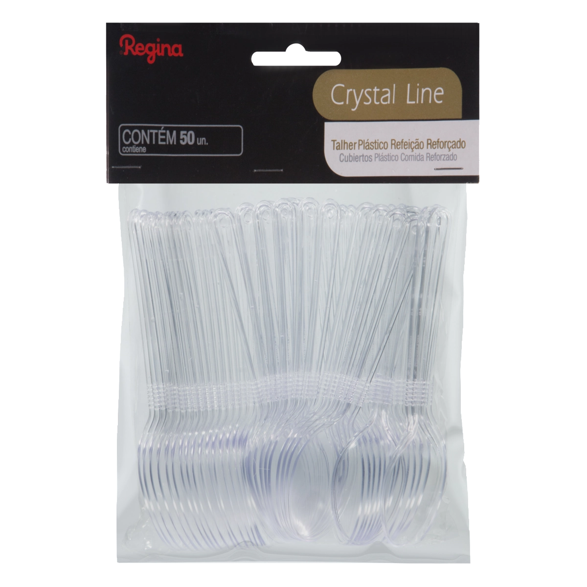 Colher Descartável Refeição Regina Crystal Line 50 Unidades