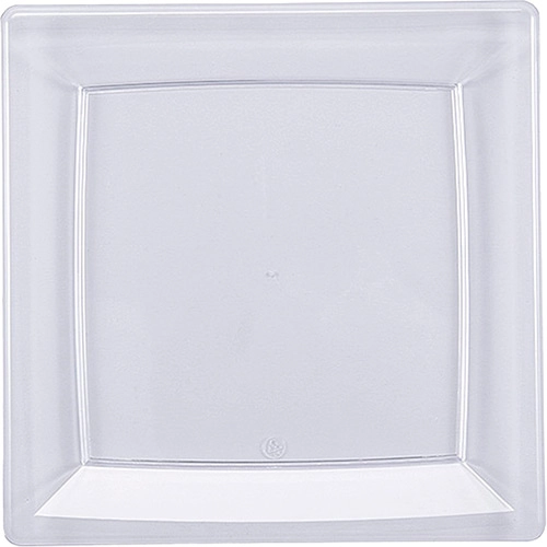 Prato De Plástico Quadrado 17x17cm Cristal Com 10 Unidades Regina Festas