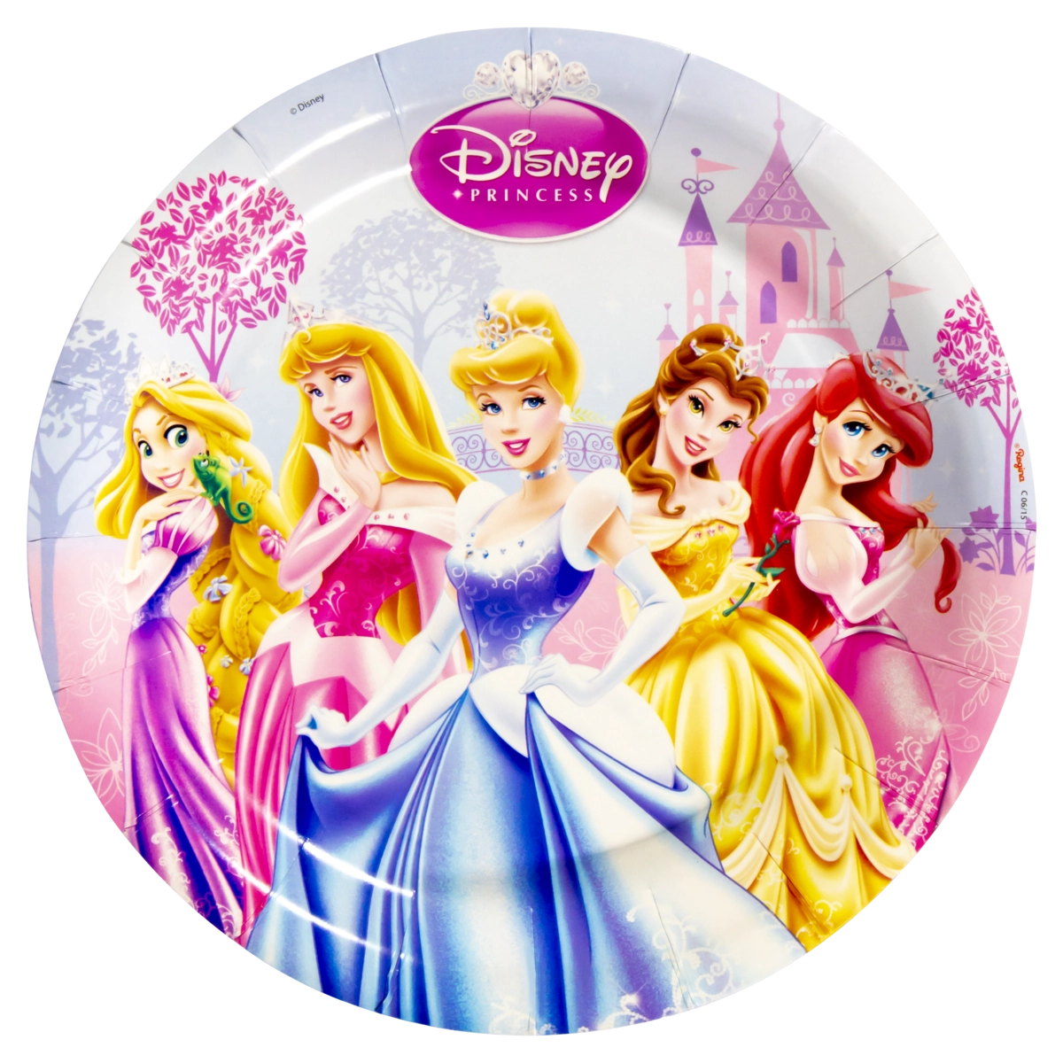 Prato Papel Descartável Raso Princesas Disney Regina 18cm 8 Unidades