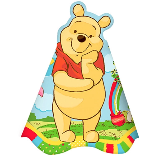 Chapéu De Aniversário Pooh Com 8 Unidades Regina Festas