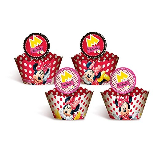 Cupcake Wrapper Com Enfeite Red Minnie Com 12 Unidades Regina Festas