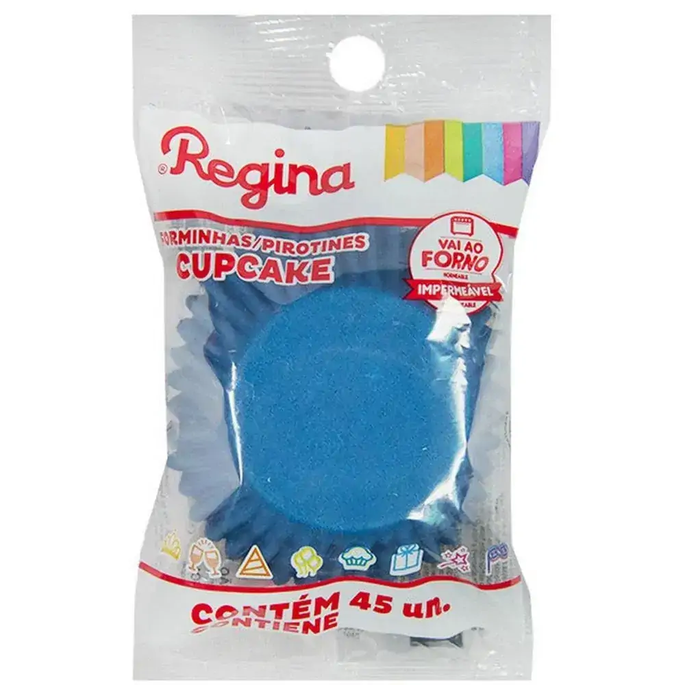Forminha Cupcake Impermeável Colors Azul Royal 45 Unidades Regina Festas