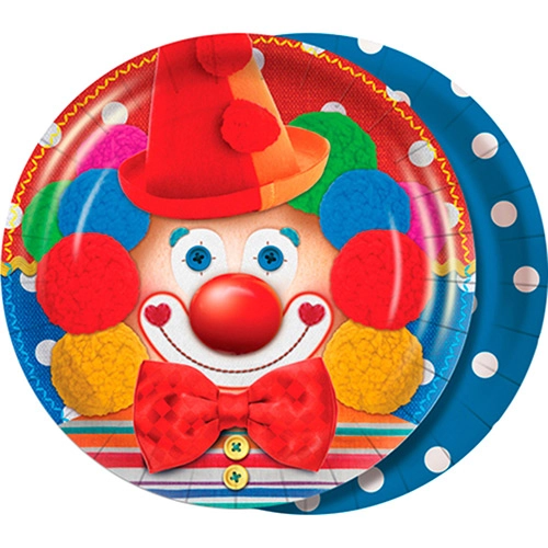 Prato 18cm Palhaço Feliz Com 8 Unidades Regina Festas