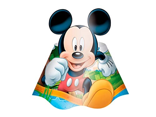 Chapéu De Aniversário Mickey Diversão Com 8 Unidades Regina Festas