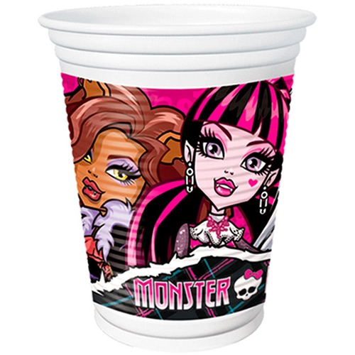 Copo Plástico Monster High Kids Com 8 Unidades Regina Festas