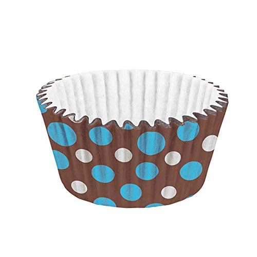 Forminha Cupcake Impermeável Poás Azul Marrom 45 Unidades Regina Festas