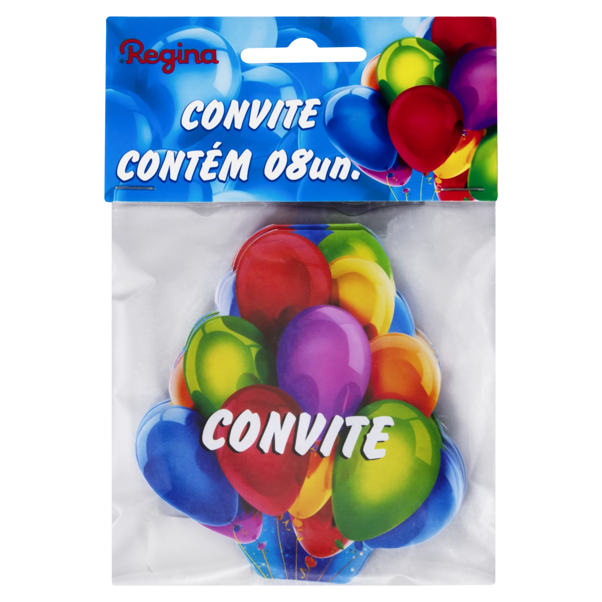 Convite De Aniversário Balões Regina Pacote 8 Unidades