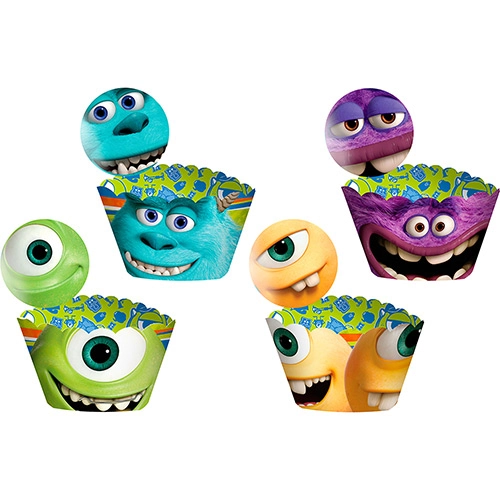 Cupcake Wrapper Com Enfeite Universidade Monstros Com 12 Unidades Regina Festas