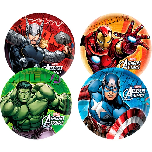 Prato 18cm Avengers Animated Com 8 Unidades Regina Festas