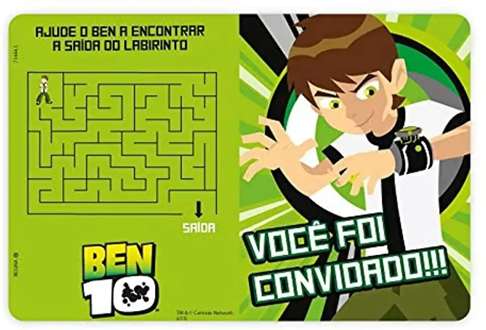 Convite Regina Aniv Ben 10 Forever C/8