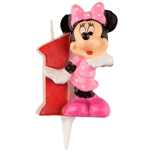 Vela 3d Regina Festas Red Minnie Número 1 Com 1 Unidade
