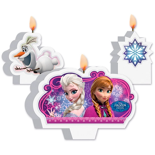 Kit Vela De Aniversário Frozen Regina 3 Unidades