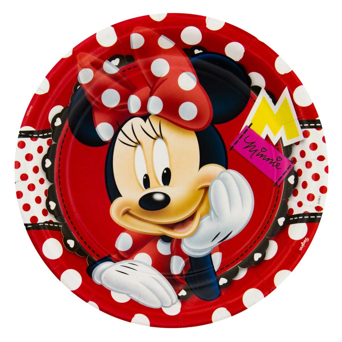 Prato Papel Descartável Raso Minnie Mouse Regina 18cm 8 Unidades