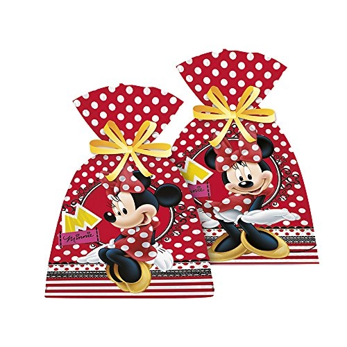 Sacola De Plástico Red Minnie Com 8 Unidades Regina