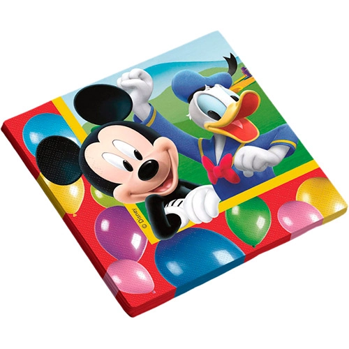 Guardanapo Folha Dupla 25x25cm Mickey Diversão Com 16 Unidades Regina Festas