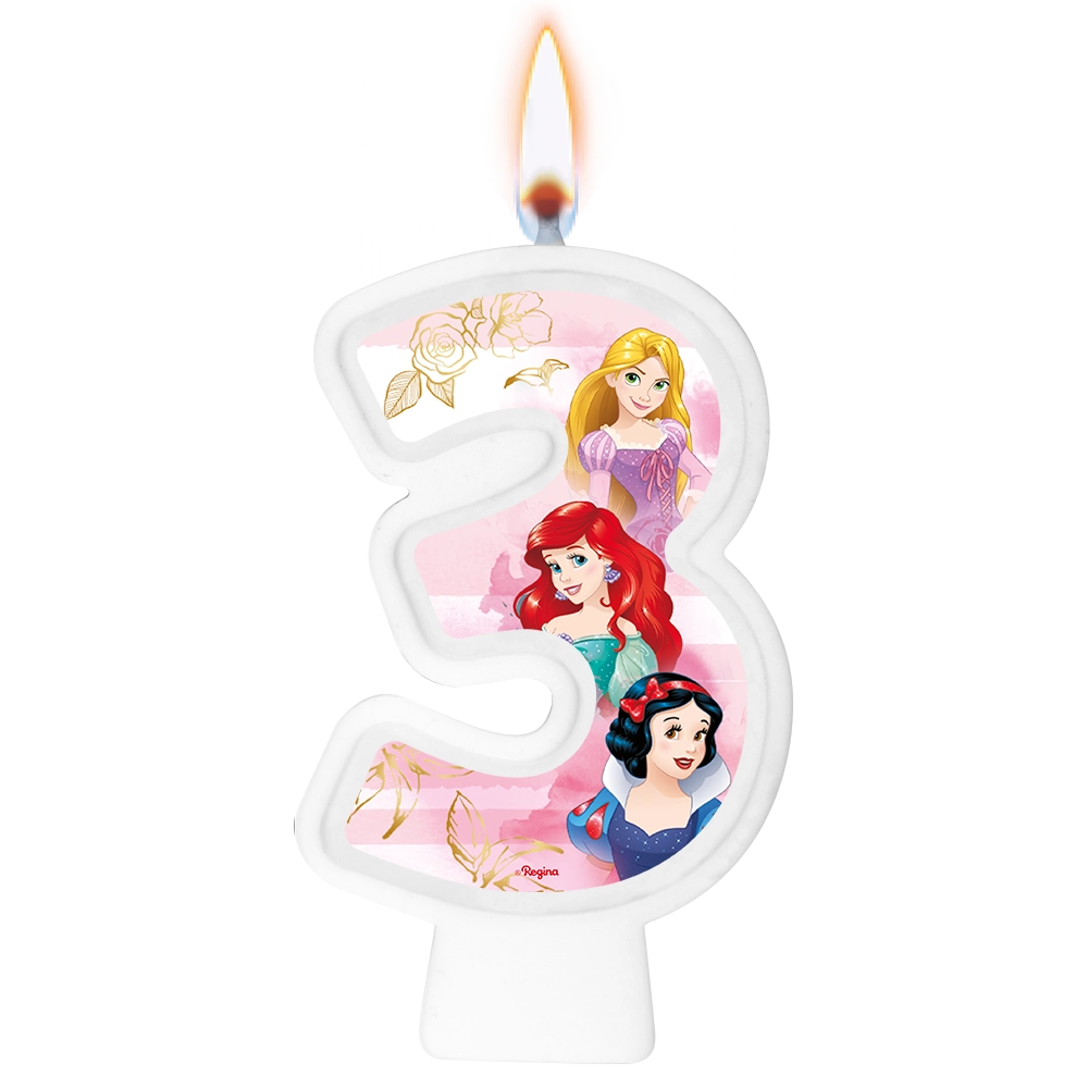 Vela Numeral Princesas Disney N 3 Regina Festas