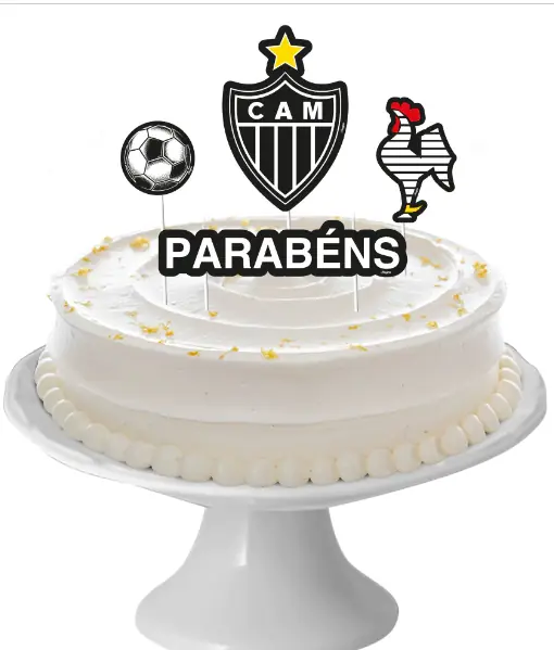 Decoracao De Bolo Cenario Atletico Mineiro 04 Un.